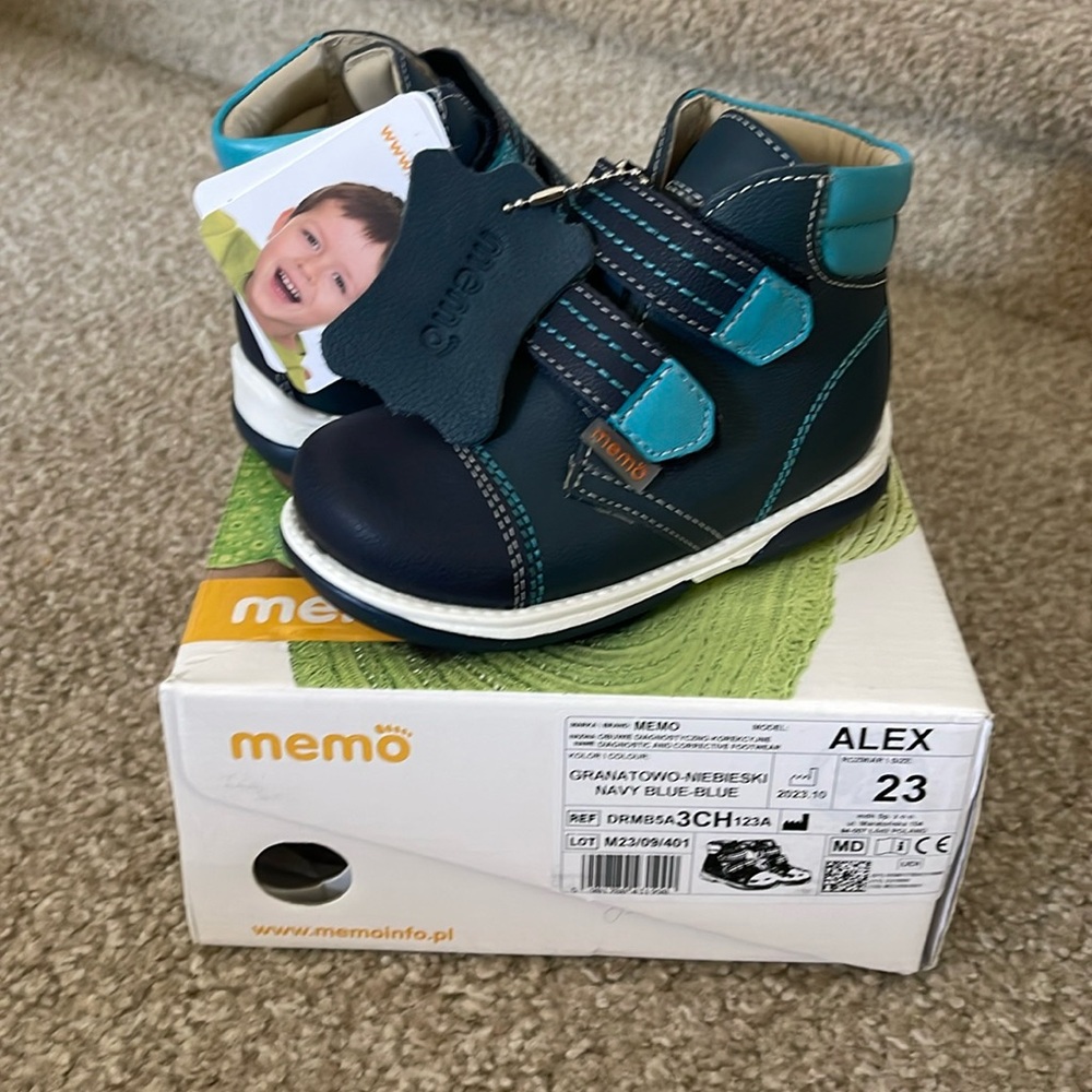 Memo Boys Alex Navy Blue orthopedic boot